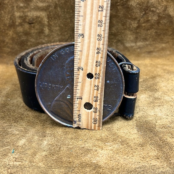 Vintage Large Leather Penny Belt - Picture 6 of 6
